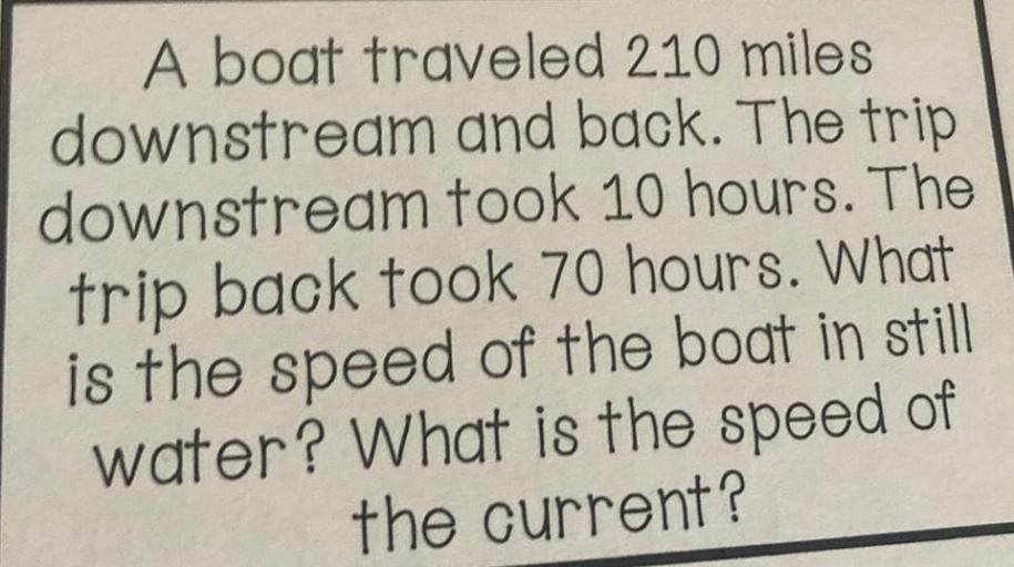 A boat traveled 210 miles downstream