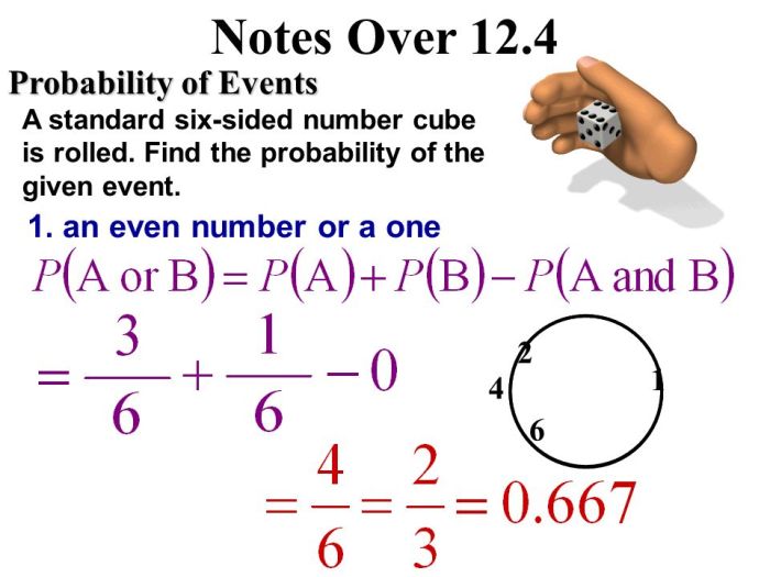 Numbered sided six probability