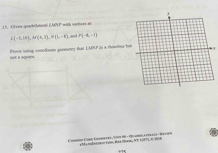 Common core geometry unit 6 quadrilaterals lesson 1 answers