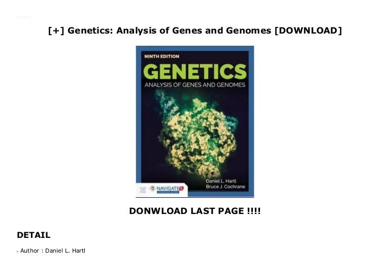 Genetics analysis of genes and genomes 9th edition pdf